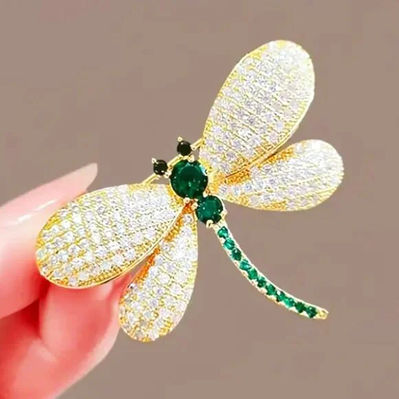 🌺 🌺 🌺 Sparkly Dragonfly Rhinestone Brooch - Picture 2 of 4